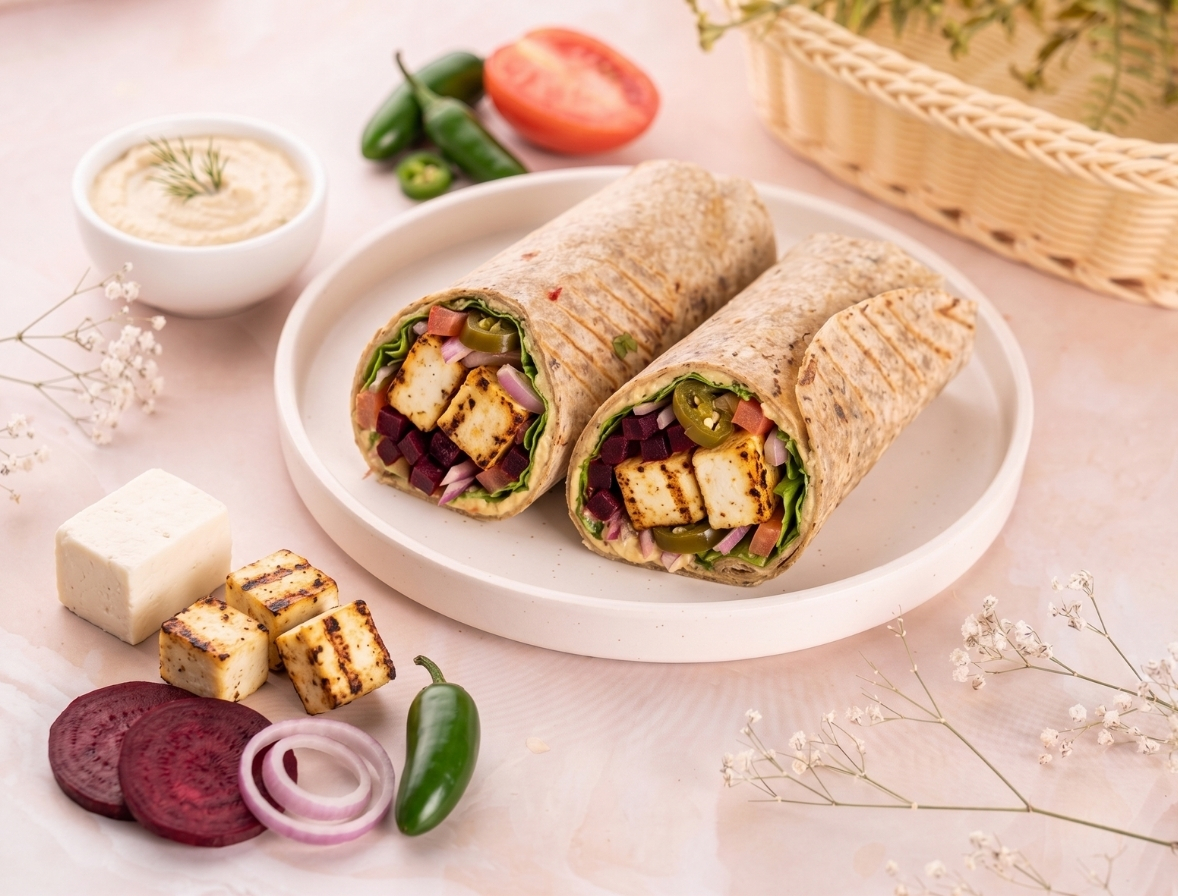 Thai Peanut Paneer Wrap